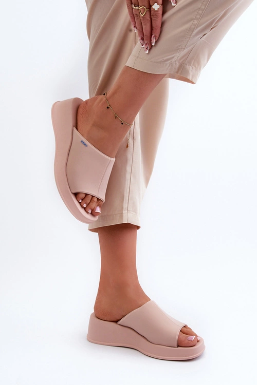 Pachnące Klapki Damskie Na Koturnie ZAXY LL285083 Jasnoróżowe