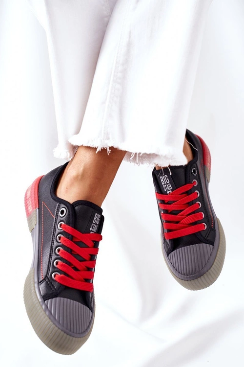 Damskie Skórzane Trampki BIG STAR II274134 Czarne