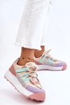 Damskie Zamszowe Buty Sportowe Na Platformie Beżowo-Różowe Rohan