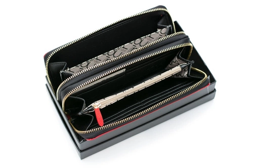 Duży Damski Czerwony Lakierowany Portfel Nobo