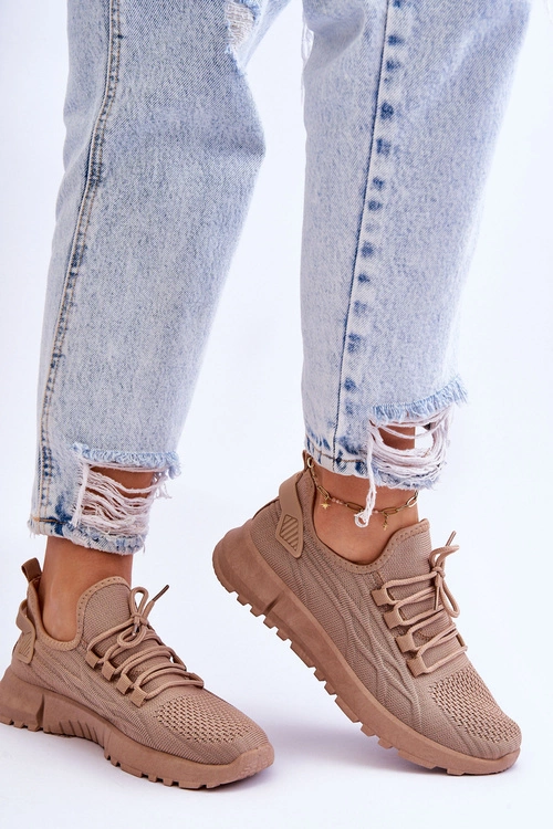 Damskie Wsuwane Buty Sportowe Sneakersy Ciemnobeżowe Rosett