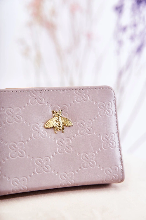 Damski Mały Portfel Z Ozdobą Szary Sanchos