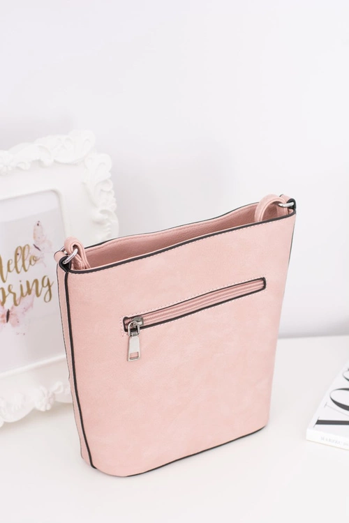 Damska Listonoszka Torebka z Frędzlem Pudrowy Róż