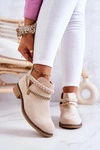Zamszowe Botki Z Łańcuszkiem Beżowe Talitha