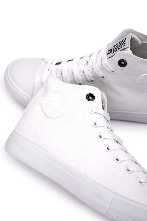 Męskie Klasyczne Wysokie Trampki BIG STAR FF174551 Białe