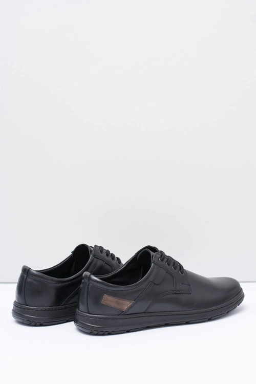 Czarne Męskie Półbuty Casual Manifesto