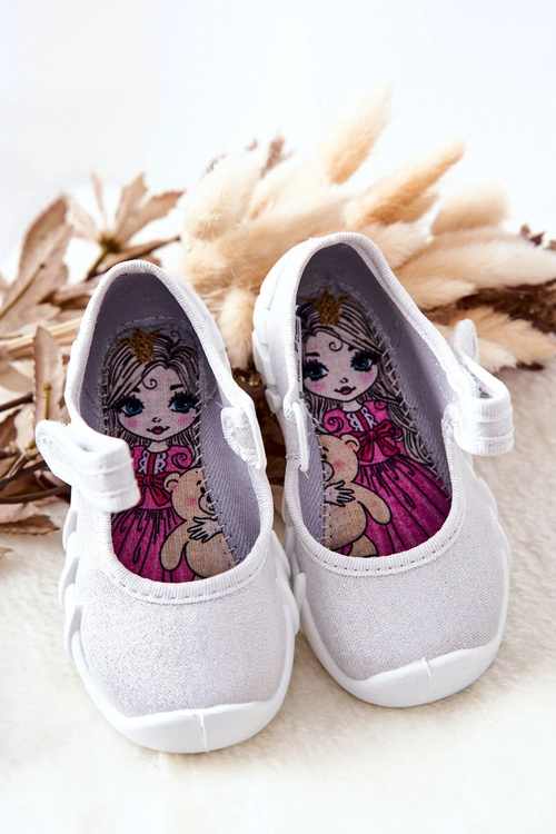 Papcie Baleriny Befado Błyszczące 109P222 Srebrne