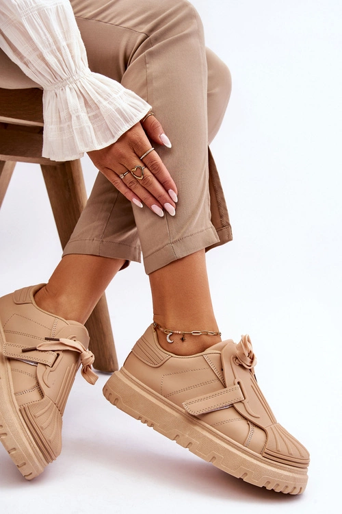 Damskie Modne Sportowe Buty Beżowe Genesis