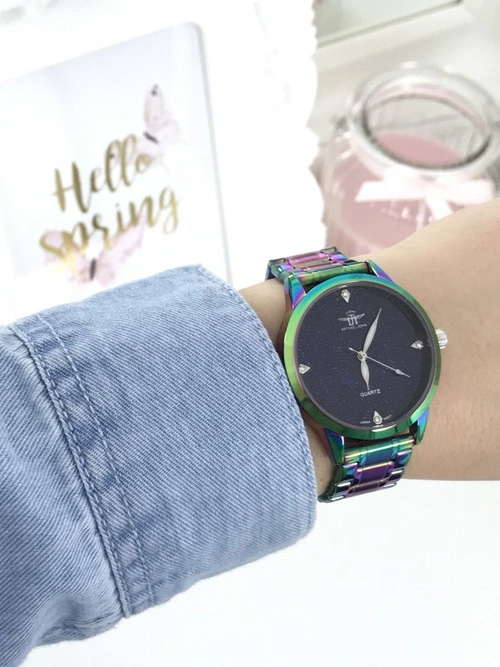 Damski Zegarek Michael John Yves Multicolor Benzynowy