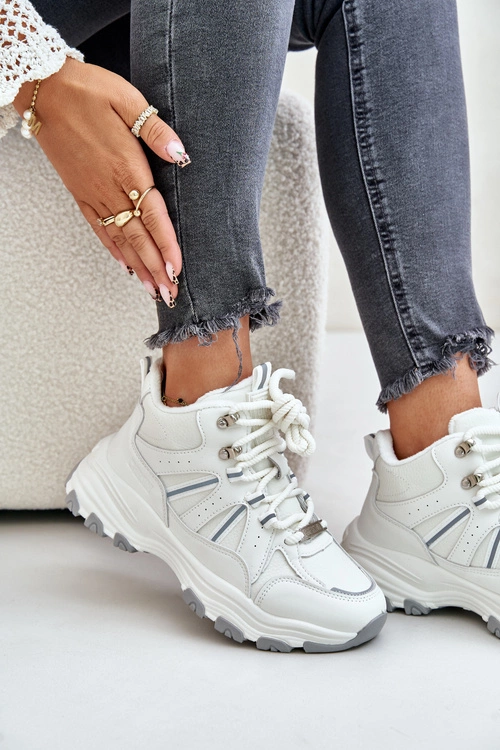 Ocieplane Sneakersy Damskie Big Star OO274A161 Białe