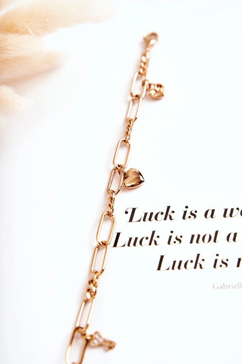 Damska Elegancka Bransoletka Z Zawieszkami Złota