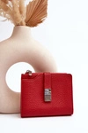 Damski Portfel Portmonetka Z Ekoskóry Czerwony Lazara