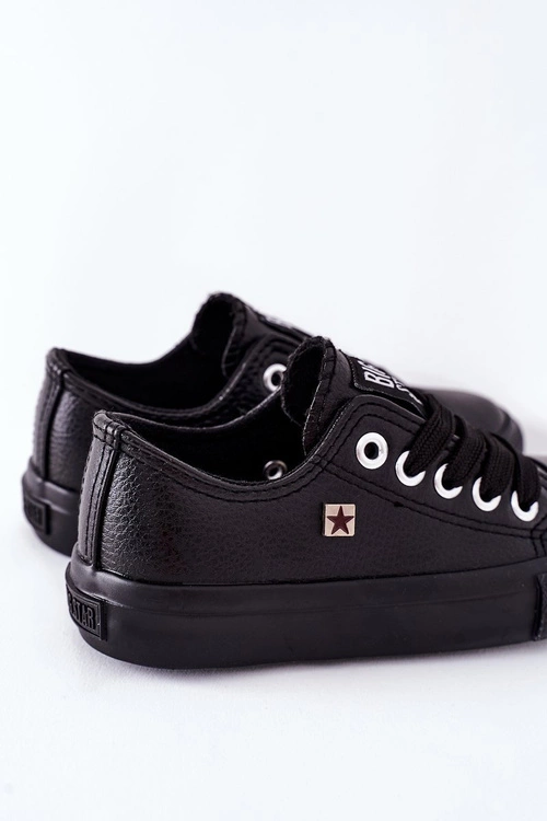 Dziecięce Skórzane Trampki BIG STAR FF374304 Czarne