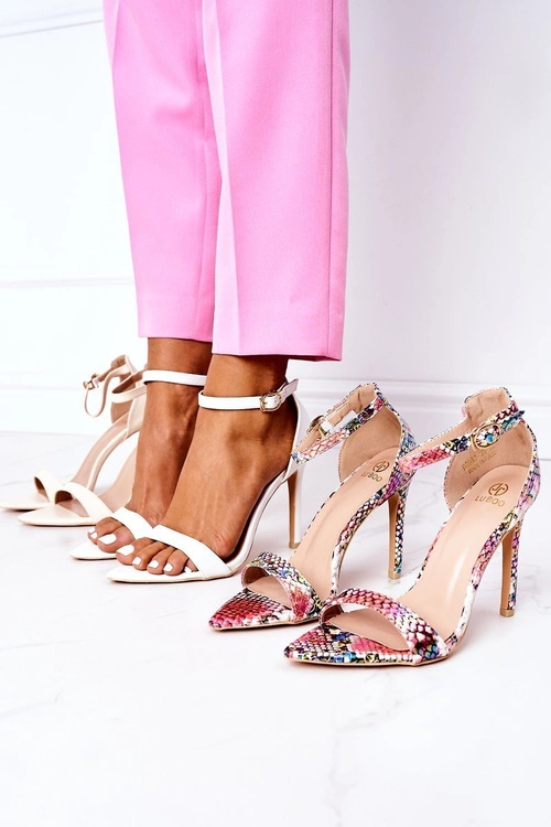 Eleganckie Sandały Na Szpilce Lu Boo Białe