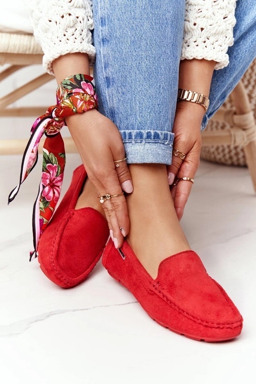 Damskie Zamszowe Mokasyny Czerwone San Marino
