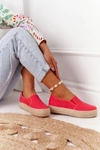 Espadryle Na Plecionej Platformie Big Star FF274149 Czerwone
