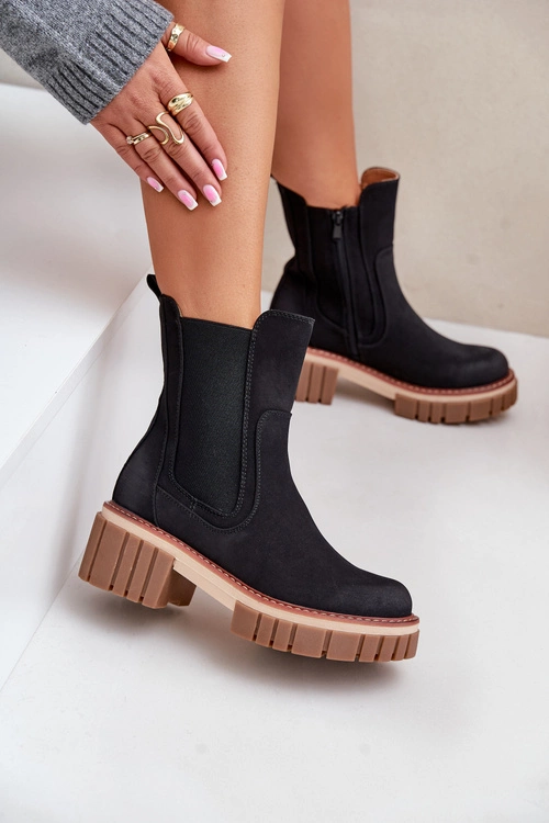 Botki Sztyblety Na Zamek Ocieplane Czarne Linneviae