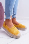 Żółte Wsuwane Zamszowe Espadryle Mariako