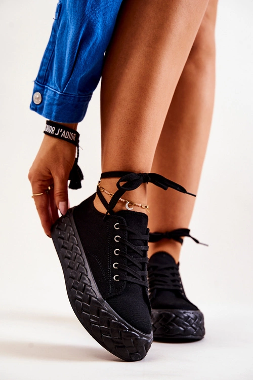 Tenisówki Na Masywnej Platformie Czarne Suzane