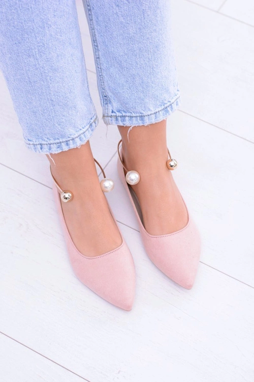 Różowe Balerinki Z Bransoletką W Szpic Mami