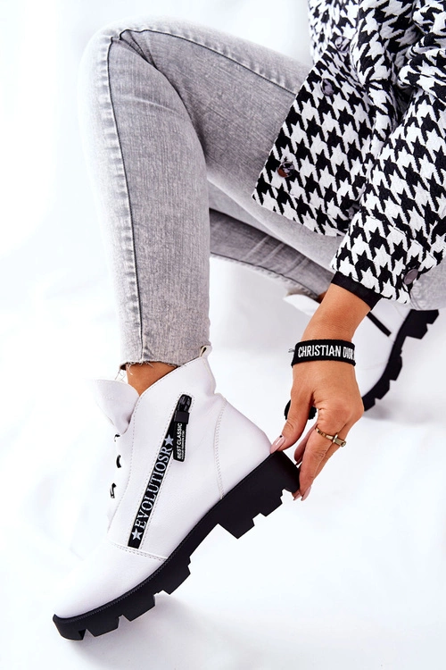 Botki Ocieplane Futerkiem Sergio Leone Białe TR740