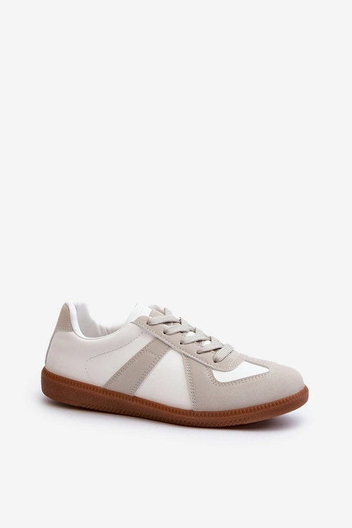 Damskie Niskie Sneakersy Biało-Szare Braidn