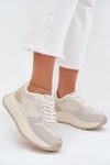 Ocieplane Sneakersy Damskie Na Platformie Big Star SS274008 HI-POLY SYSTEM Jasnobeżowe