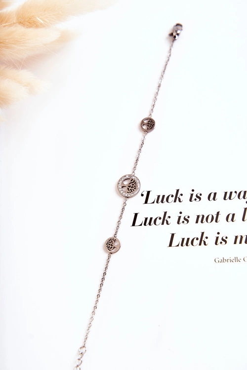 Damska Bransoletka Celebrytka Trzy Drzewa Życia Srebrna