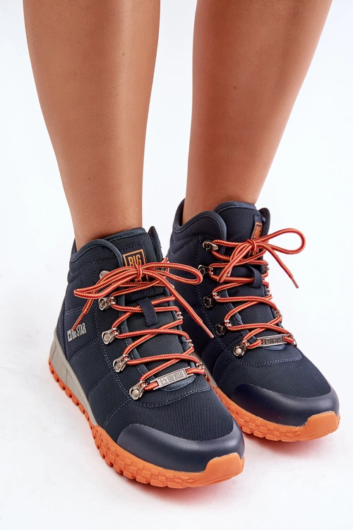 Damskie Trapery Buty Sportowe Big Star KK274215 Memory Foam System Granatowe