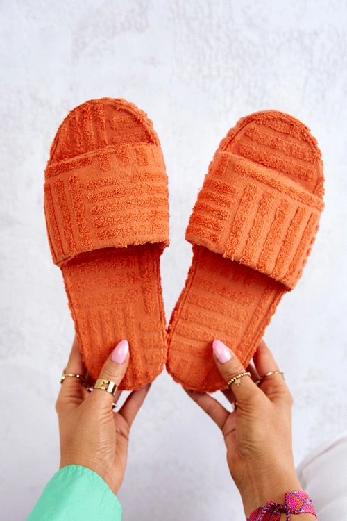 Klapki Papcie Na Platformie Pomarańczowe Lilly