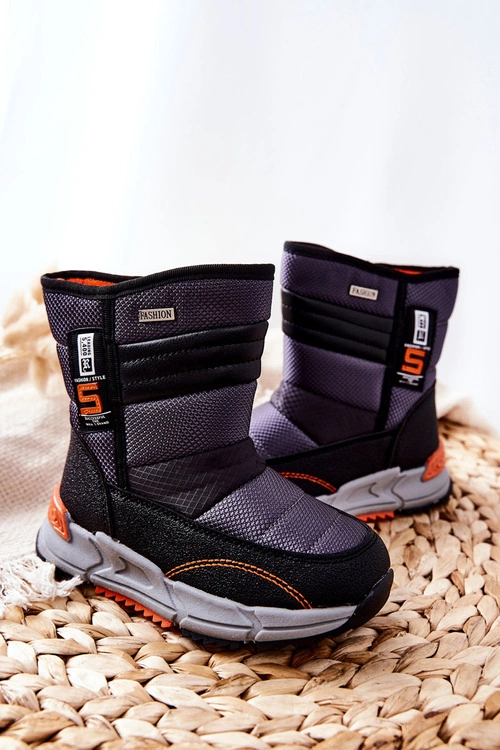 Dziecięce Ocieplane Wysokie Śniegowce Czarne Leoth