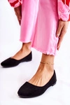 Damskie Klasyczne Zamszowe Baleriny Czarne Arina