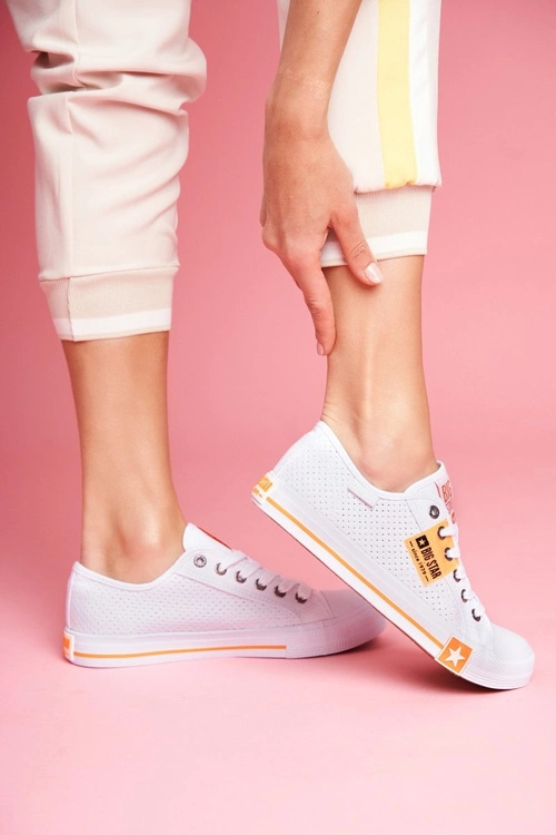 Damskie Trampki Big Star Ażurowe FF274035 Białe