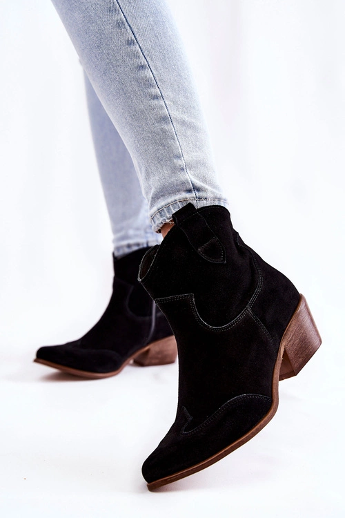 Damskie Botki W Szpic Lewski Shoes 3236 Czarne
