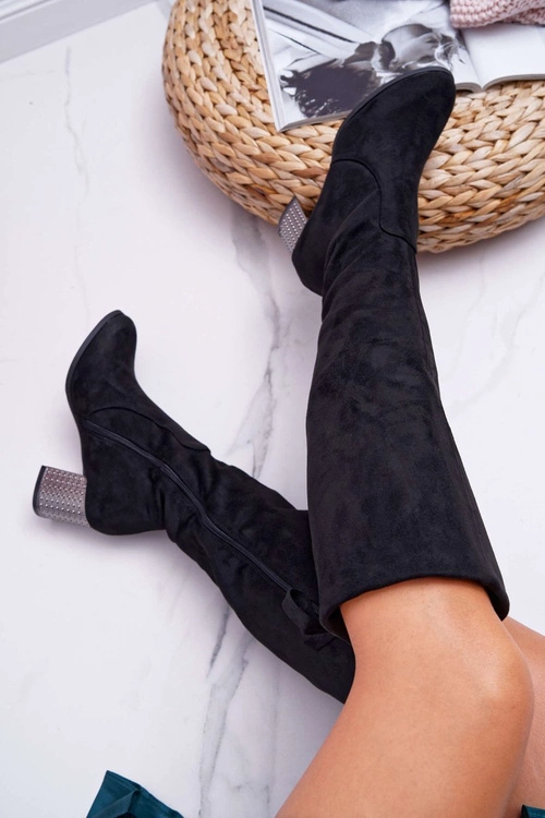 Kozaki Damskie Na Słupku Zamszowe Ocieplane Yonas