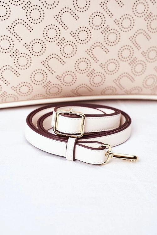 Ażurowa Torebka Shopper Na Ramię NOBO K3160 Beżowa