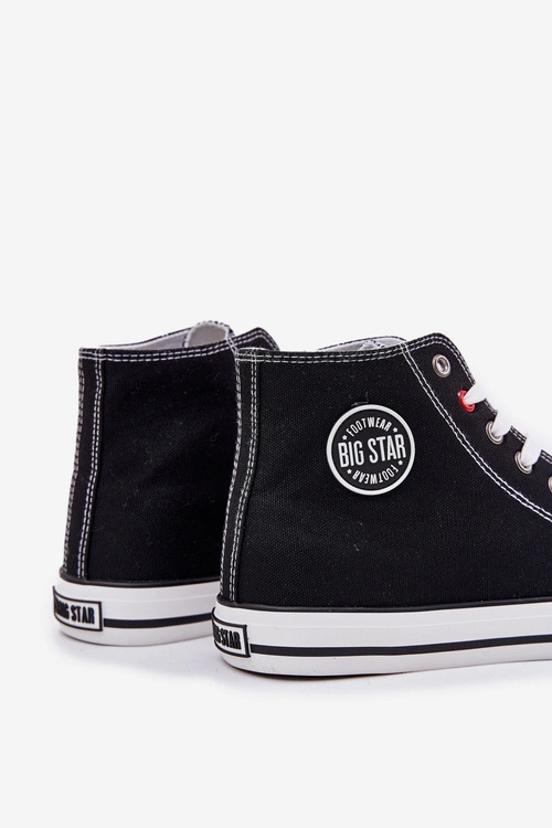 Materiałowe Trampki Męskie Big Star NN174304 HI-POLY SYSTEM Czarne