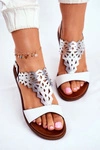Sandały Damskie Płaskie Sergio Leone Białe SK035