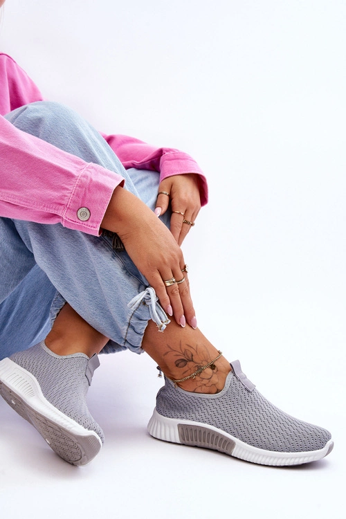 Klasyczne Wsuwane Buty Sportowe Szare Frankie