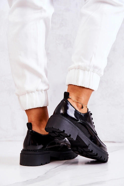 Lakierowane Półbuty Wiązane La.Fi Czarne Joselin