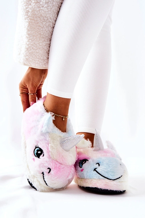 Papcie Damskie Wsuwane Jednorożce Wielokolorowe