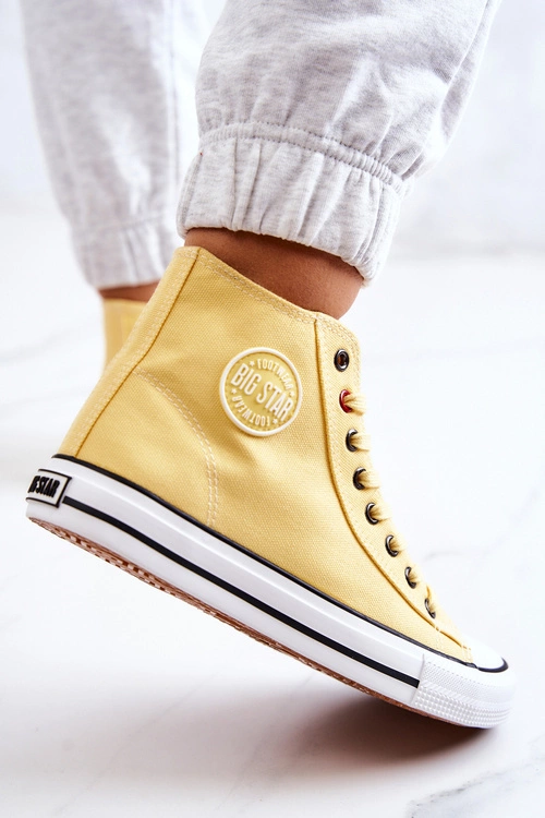 Damskie Wysokie Trampki Big Star JJ274207 Żółte