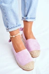 Espadryle Damskie Zamszowe Fioletowe Kontres