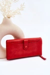 Damski Duży Pojemny Portfel Czerwony Evina