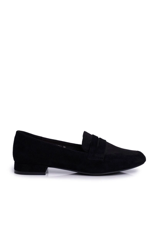 Mokasyny Damskie Zamszowe Sergio Leone MK734 Czarne Nebbi