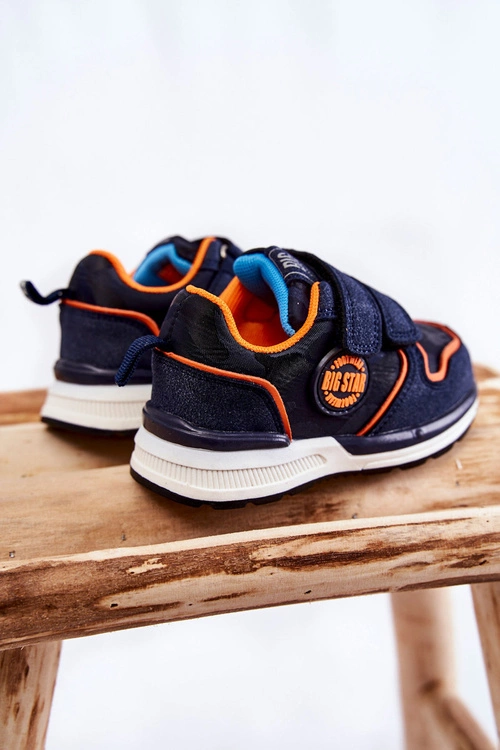 Dziecięce Buty Sportowe Rzepy Memory Foam System Big Star KK374183 Granatowe