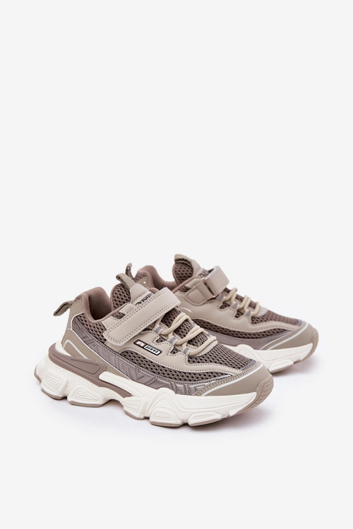 Sneakersy Buty Sportowe Dziecięce Na Rzep Khaki Ronivelle