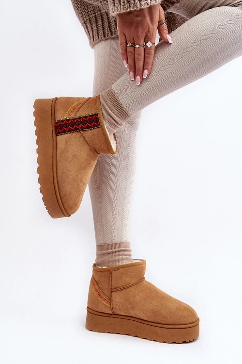 Śniegowce Damskie Na Platformie Ocieplane Camel Lomessa