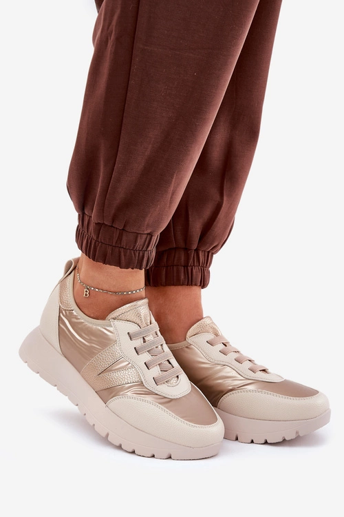 Buty Sportowe Damskie Na Platformie Vinceza 58510 Złote