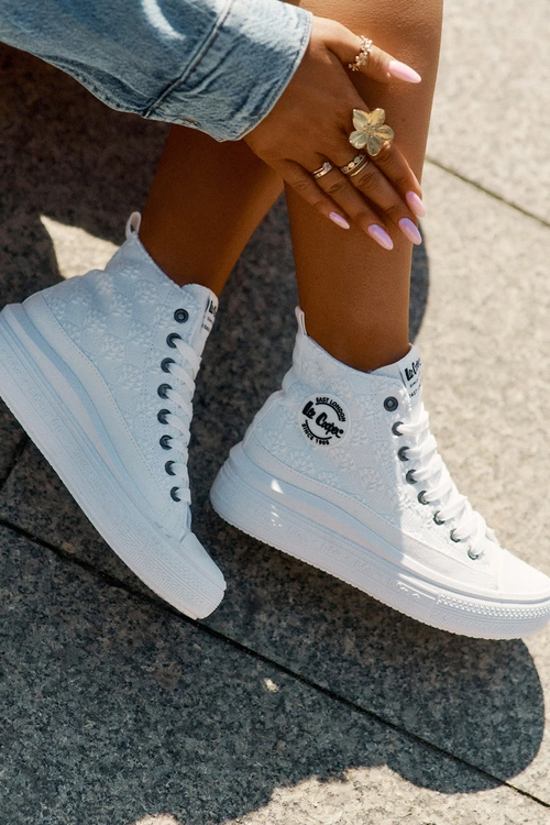 Trampki Damskie Na Platformie Lee Cooper LCW-25-44-3209L Biale